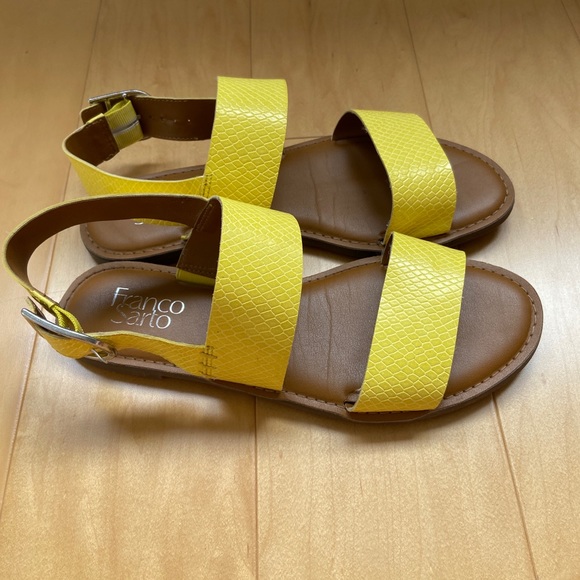 Yellow Franco Sarto Leather Sandals - Picture 5 of 7